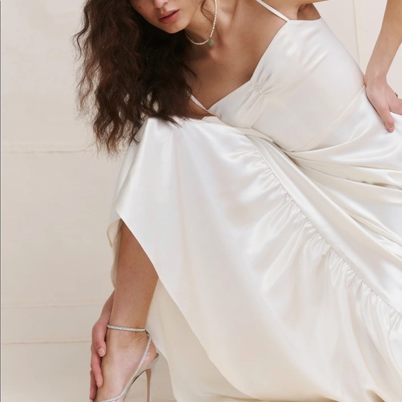 Reformation Venetia Bridal 100% Silk Dress in Ivory NWT - Picture 3 of 10